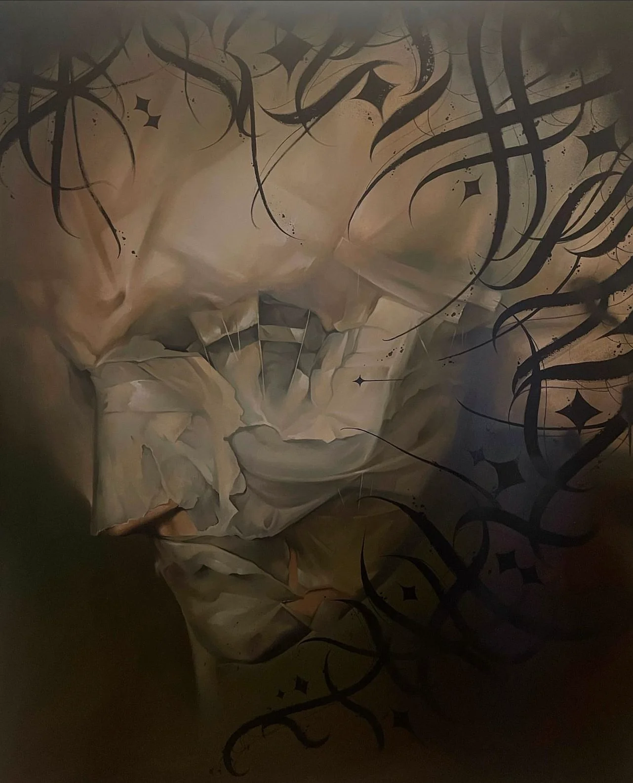 behind his mask