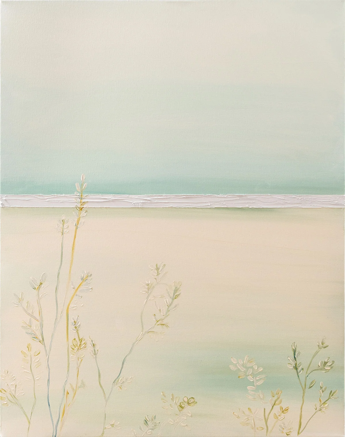 A pair of minimalist landscapes in greenery