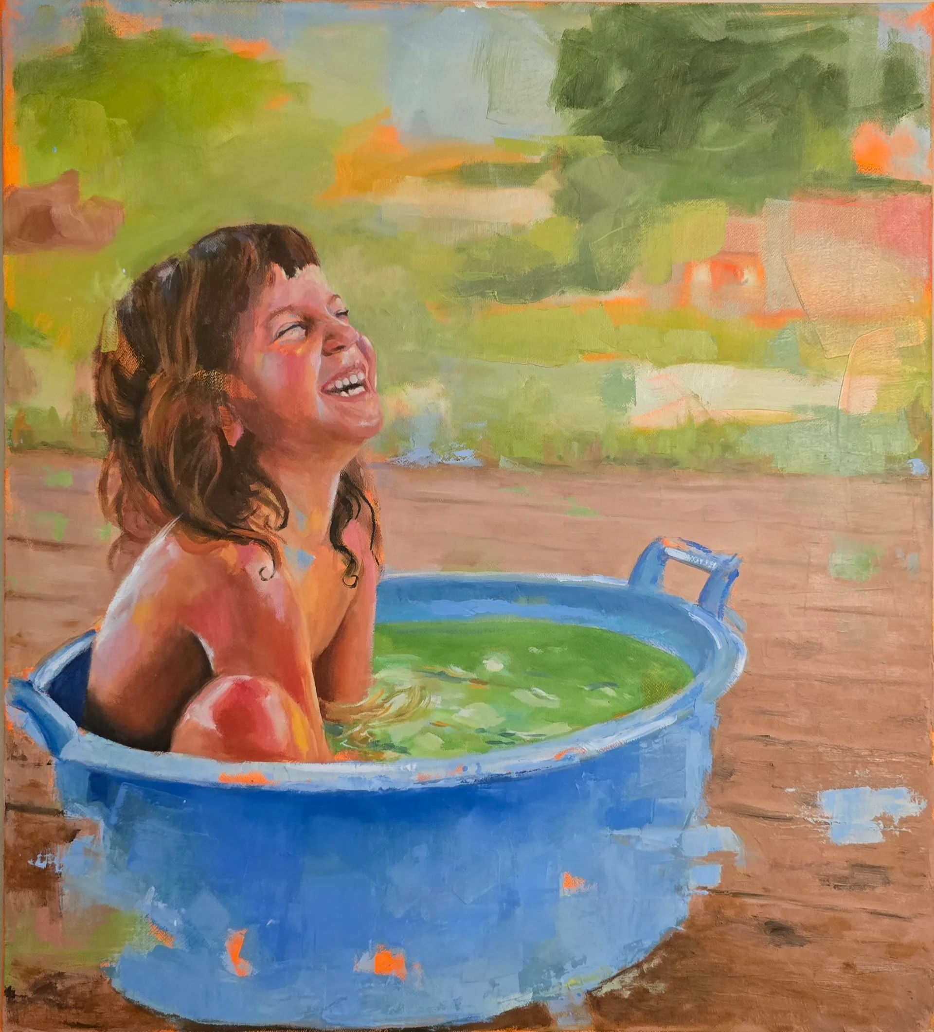 On the balcony in the summer