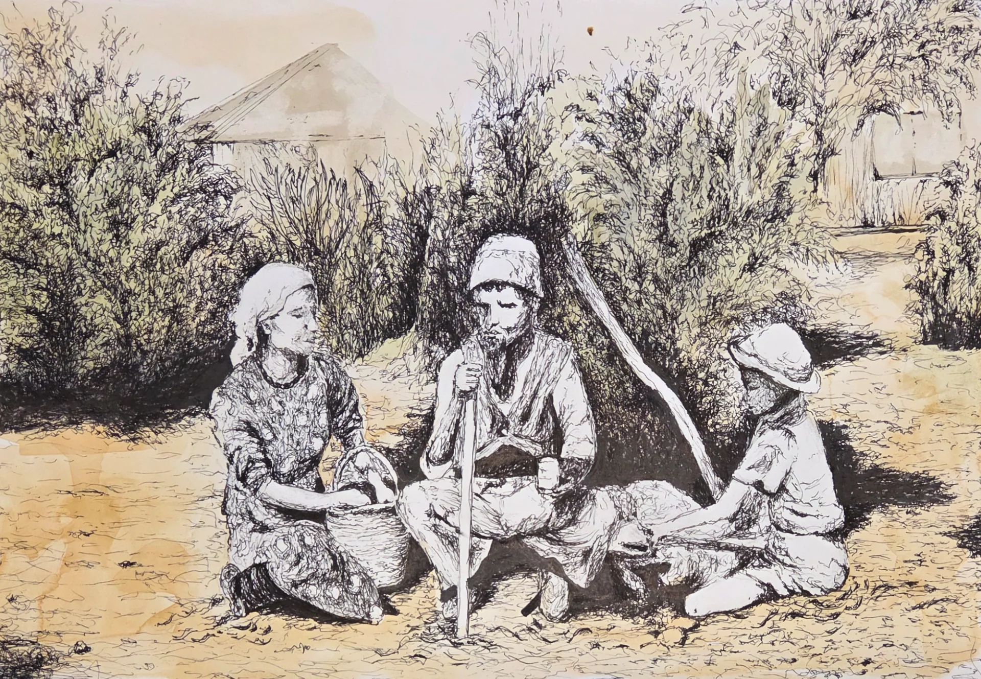 משפחה תימנית באלישיב, 1939