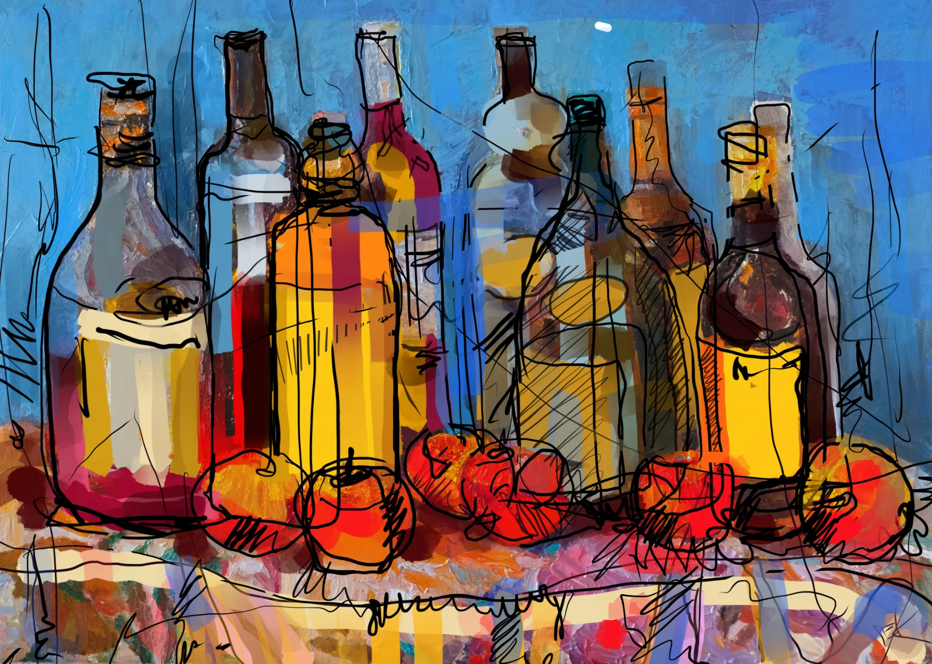 Arrangement in Blue and Gold