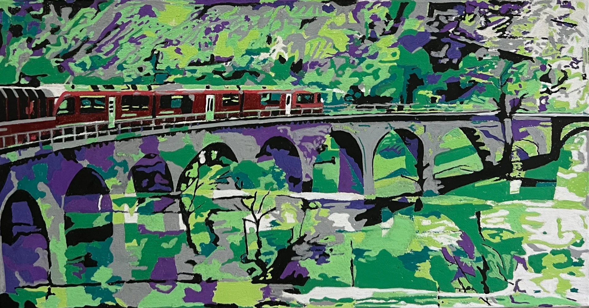 A train on a bridge