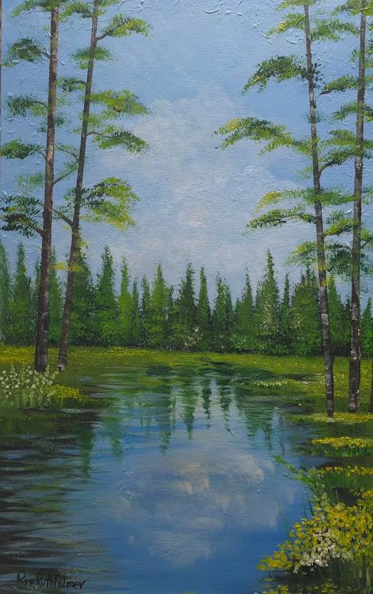 Trees on the shore of the lake