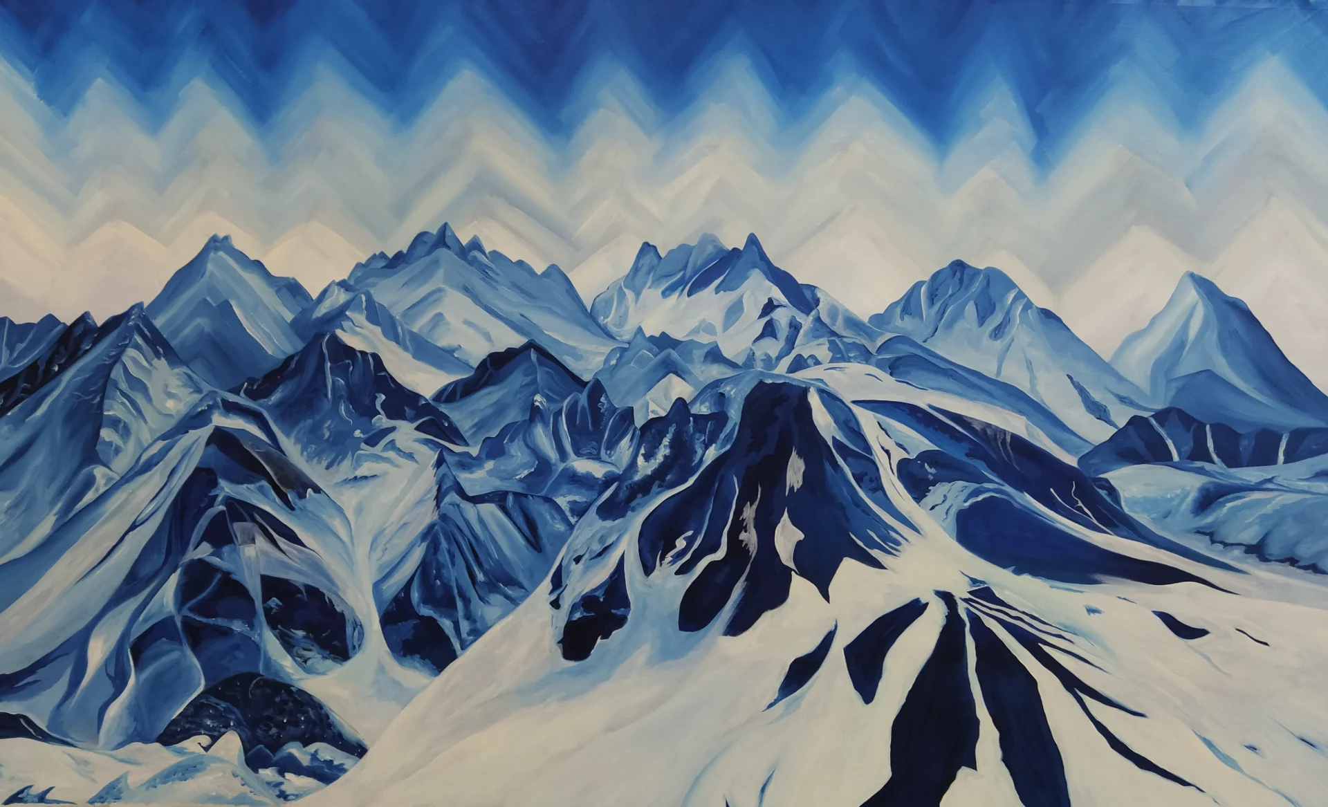Mountain in Prussian Blue