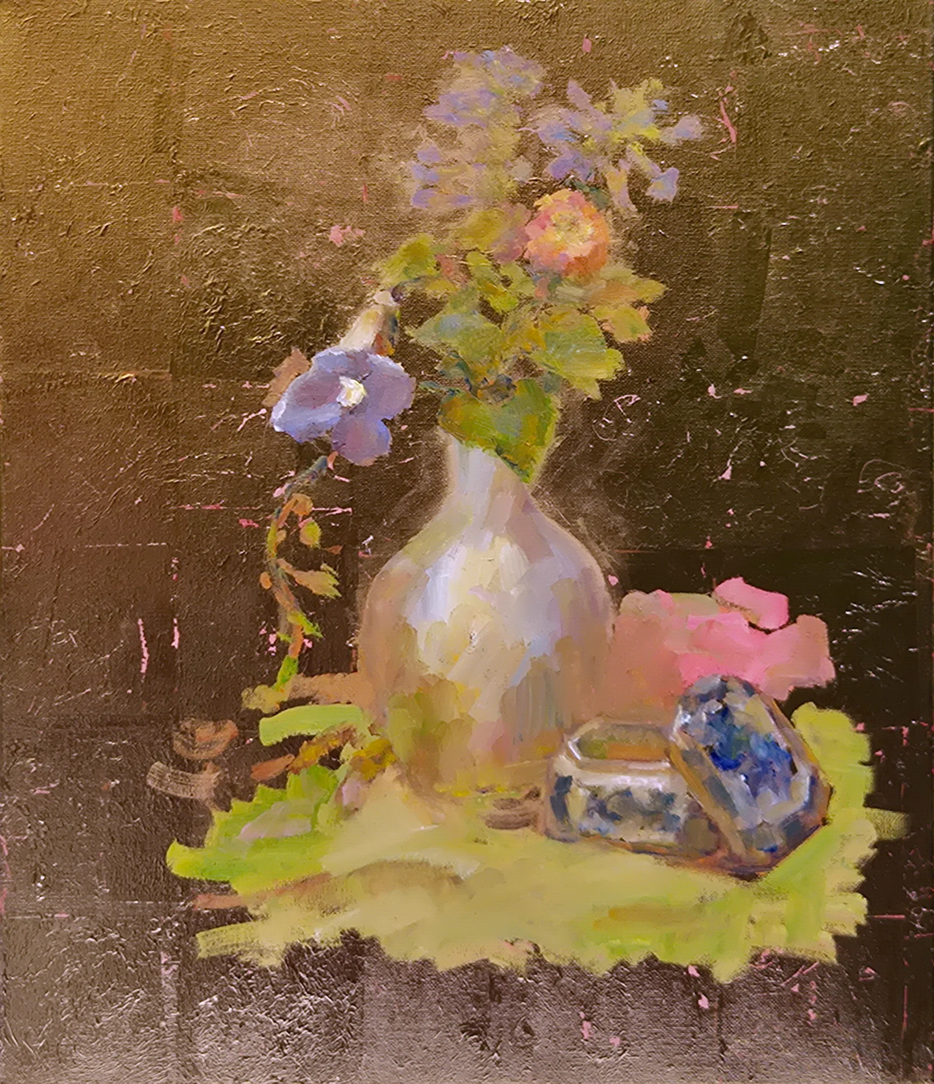 Flowers with warm gold