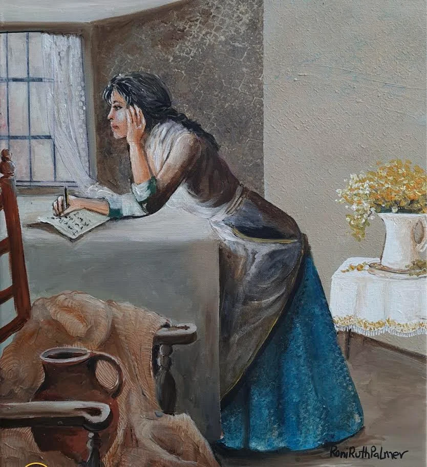 A girl writes a letter to her lover