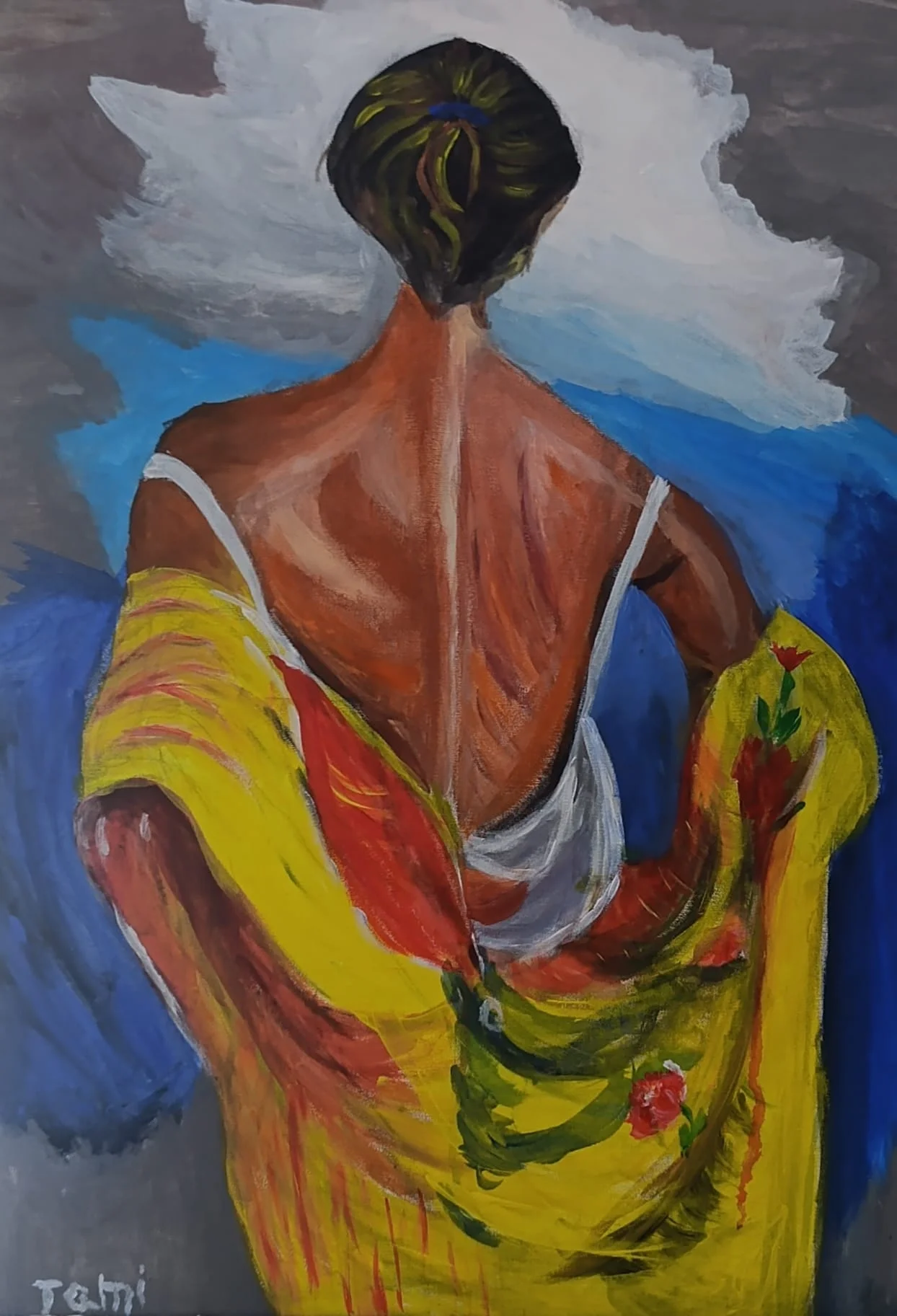 Woman at the Sea with a Sun