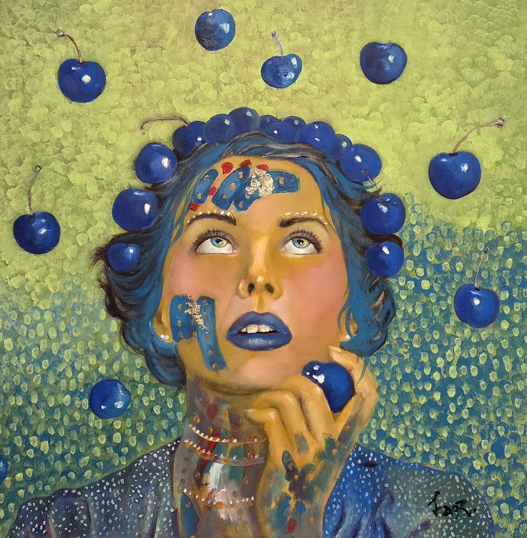 Woman in blue