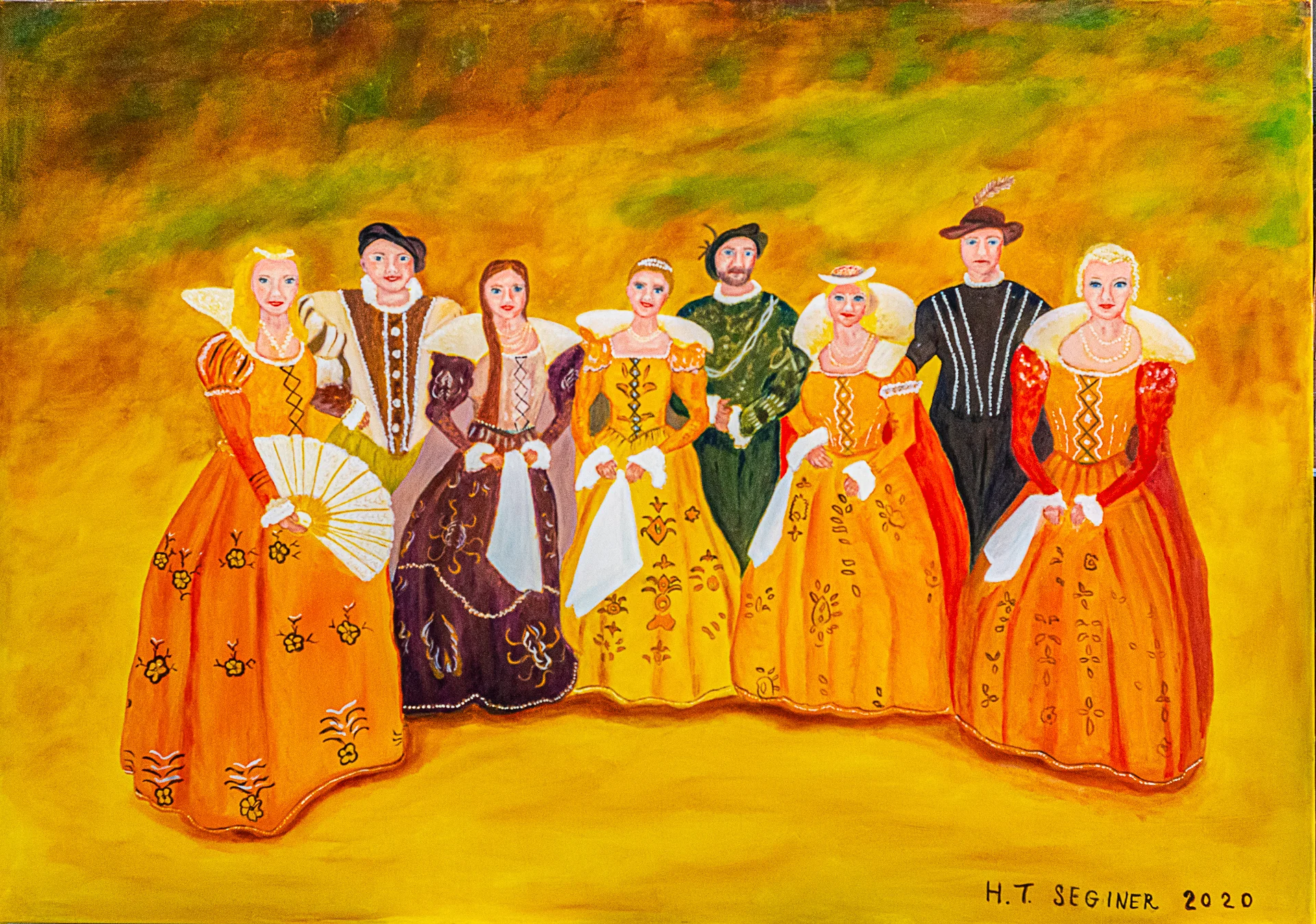 Courtly Gathering in Gold