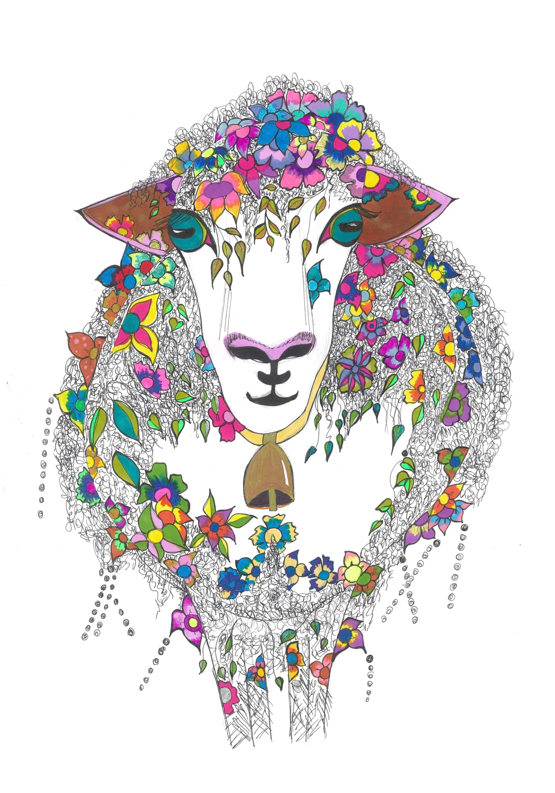 Flowerful Sheep