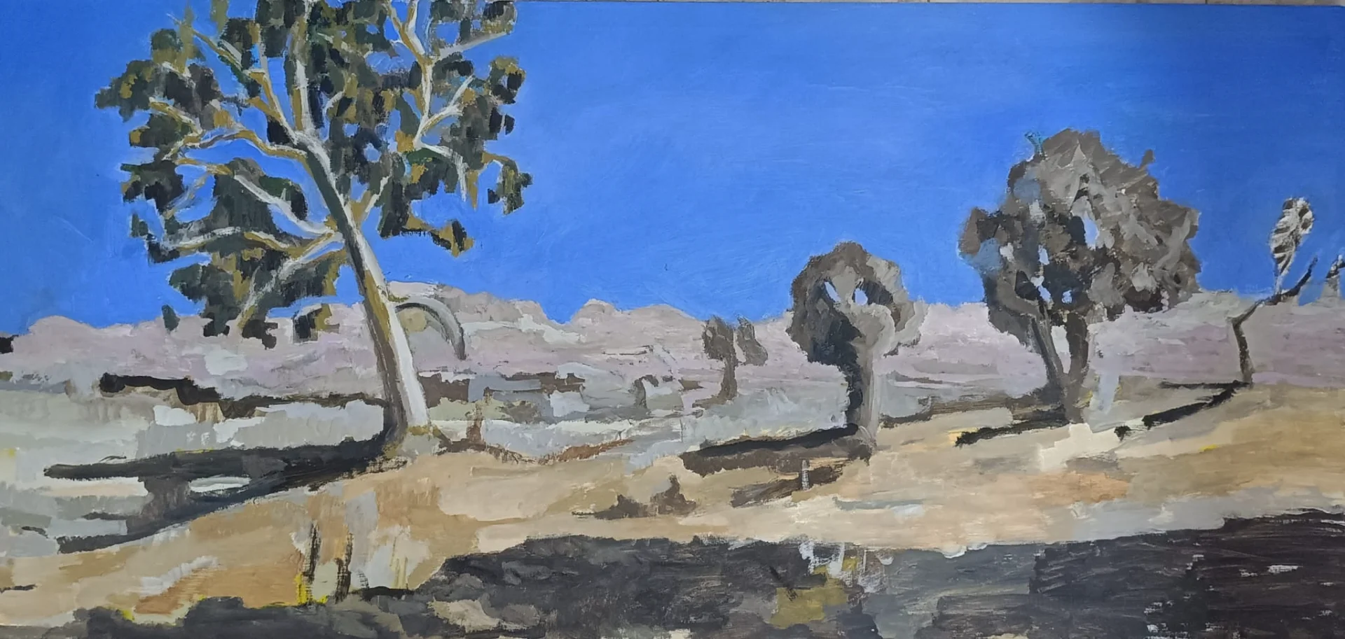 Desert Landscape Beneath Ultramarine Skies