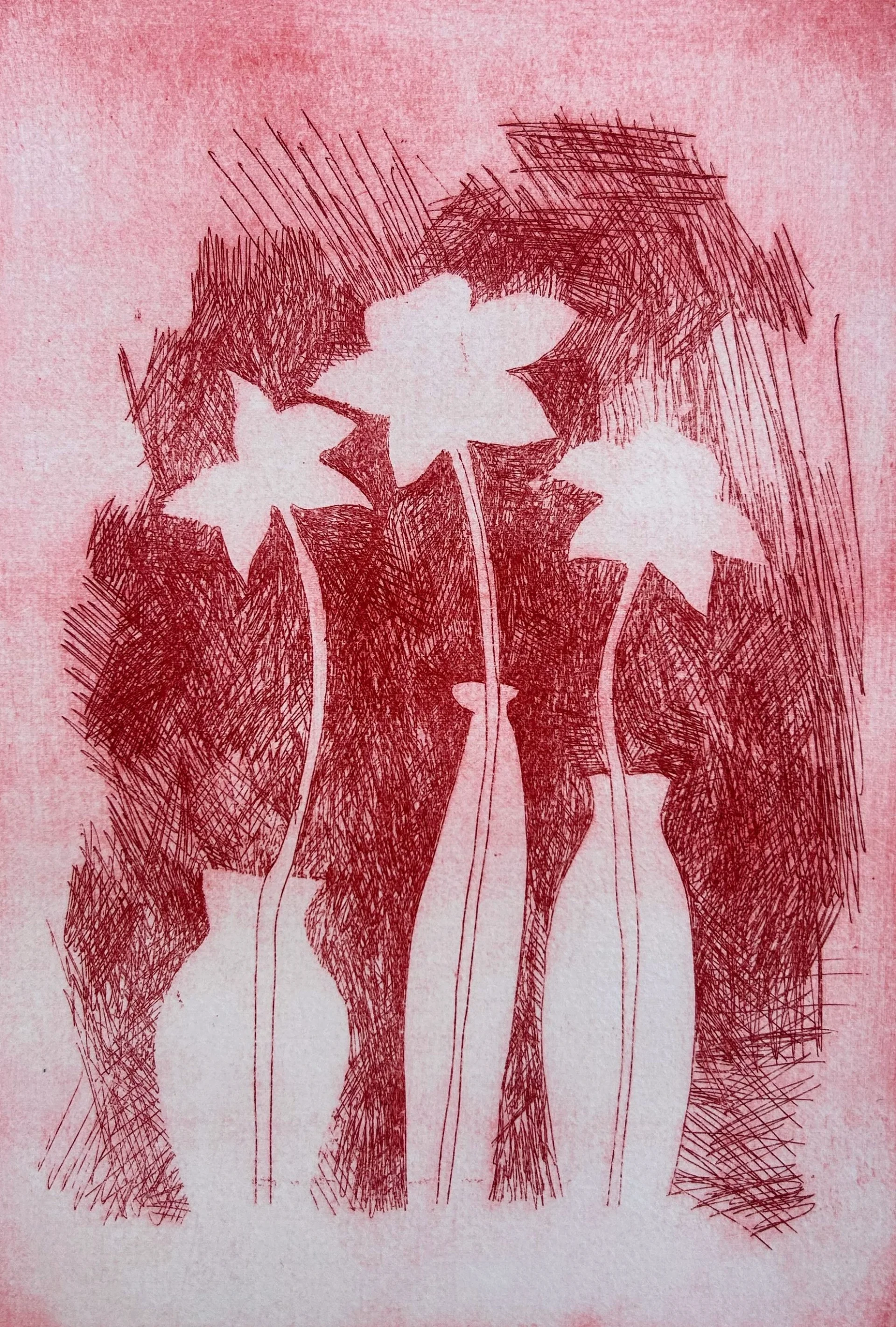 Crimson Floral Study