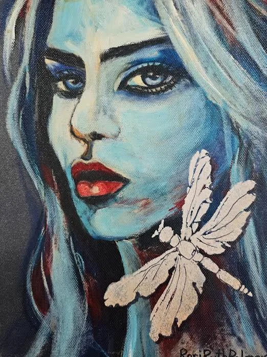 Blue Gaze with Moth