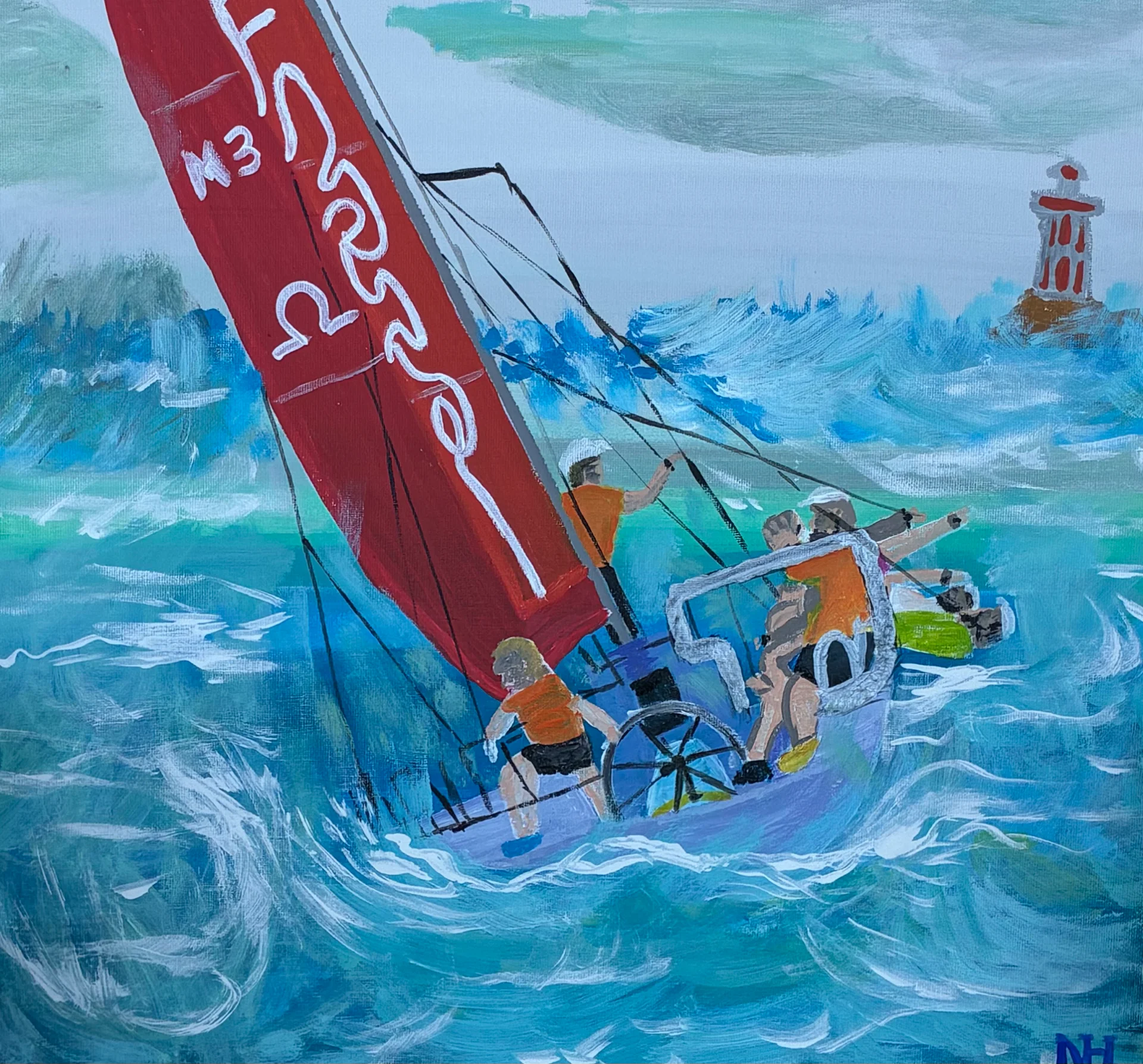 Red Sail in Motion