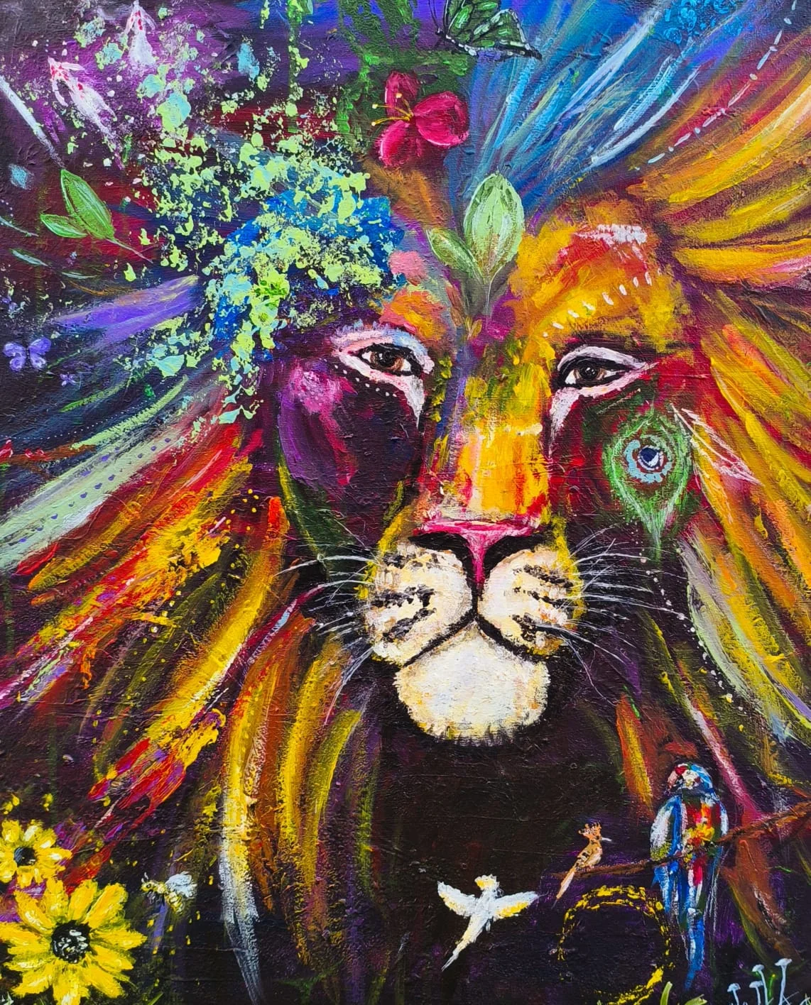 The lion's gaze