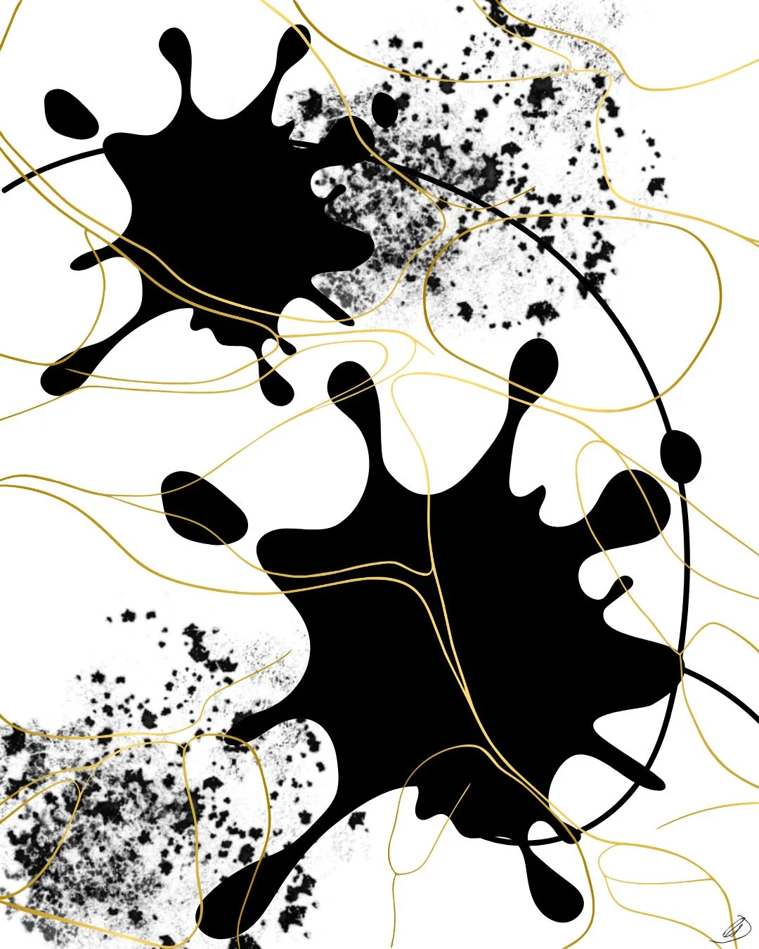 Gilded Ink Burst
