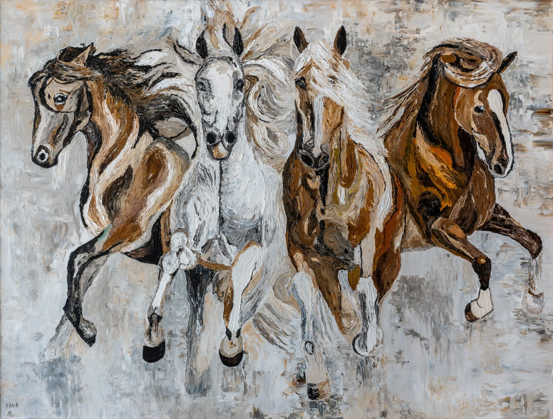 Four Horses in Motion