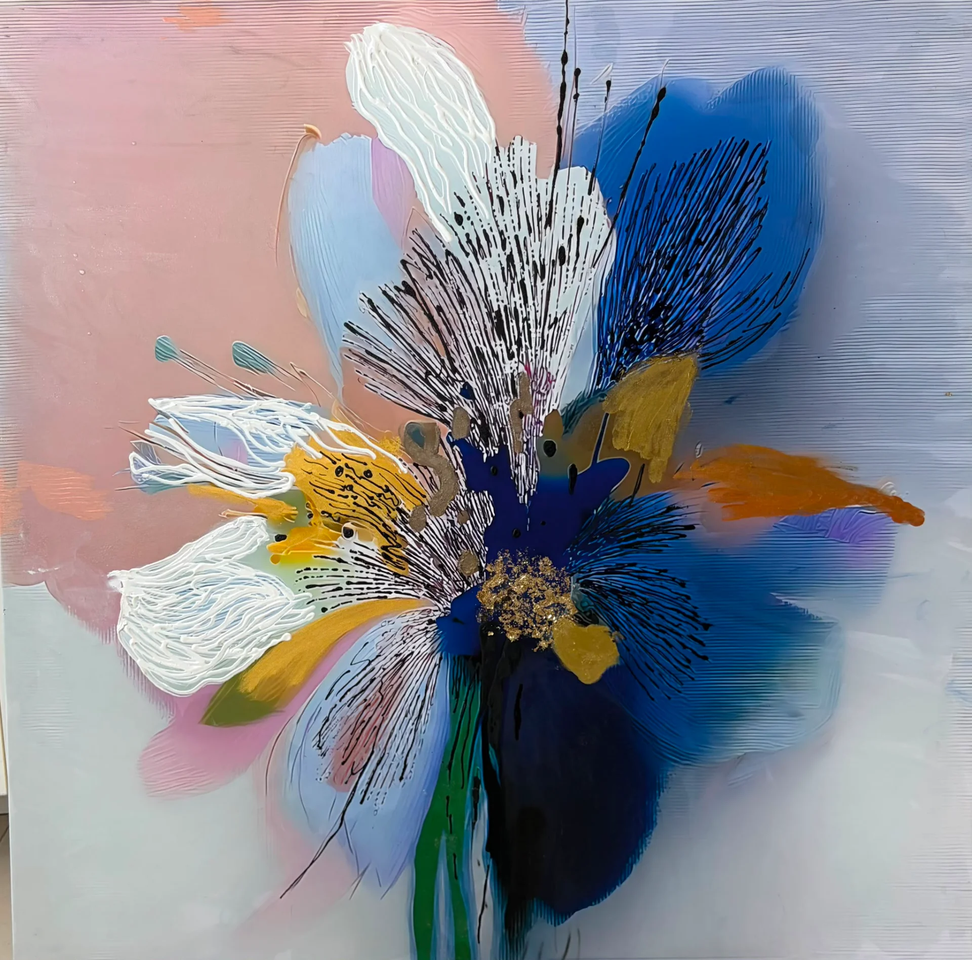 Blue Bloom Gesture | limor zohar shavit | Paintings | Under 1000